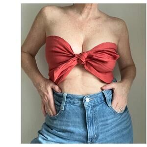 Womens Posse Mickey Bandeau in Coral Size Medium VacationVibes Bohemian